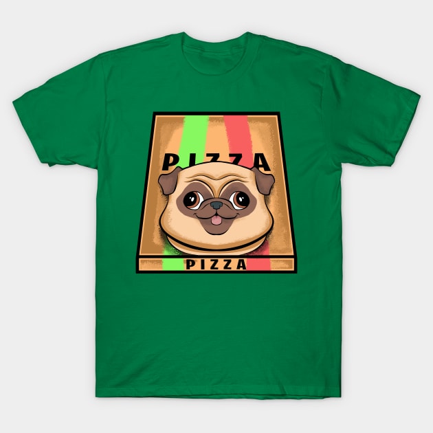 funny pug pizza humor dogs lovers pizza love T-Shirt by the house of parodies